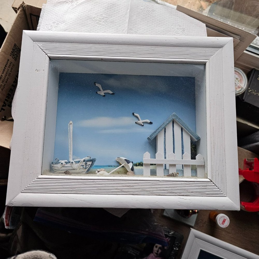 Seascape Picture boxes pair
